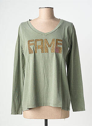Tricou mâneci lungi mâneci lungi verde NINE TEES femeie