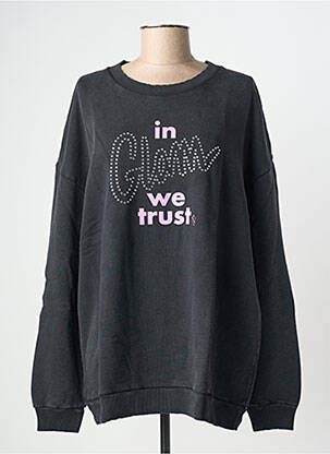 Pulover croială cambrată mâneci lungi negru NINE TEES femme