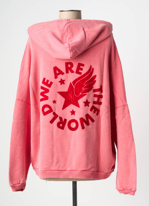 Hanorac cu glugă roz NINE TEES femeie