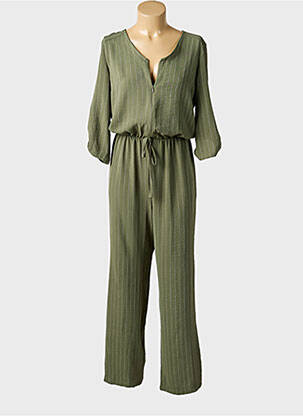 Salopetă-pantalon croială cambrată mâneci 3/4 verde DINA & DESS femeie