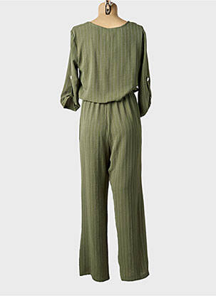 Salopetă-pantalon croială cambrată mâneci 3/4 verde DINA & DESS femeie