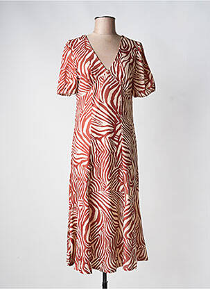 Rochie midi maro ENCANDILATA femeie