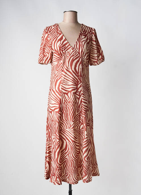 Rochie midi maro ENCANDILATA femeie