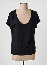Tricou guler în v mâneci scurte negru PAUL BRIAL femme