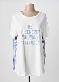 Tricou serigrafie cu strasuri mâneci scurte albastru BOCETTO femme