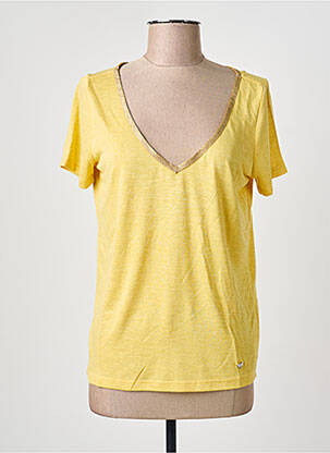 Top țesătură jersey mâneci scurte galben deschis LPB femme