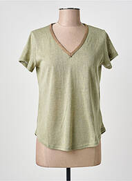 Top elasticitate mâneci scurte verde MOLLY BRACKEN femeie