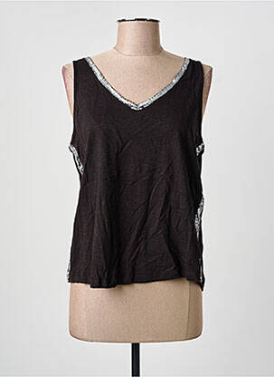 Top țesătură jersey fără mâneci negru LPB femme