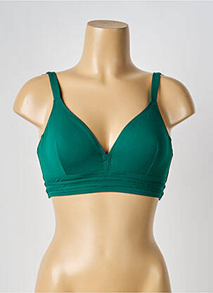 Sutien de costum de baie elasticitate sutien cupe întregi cu decolteu înalt verde DNUD femeie