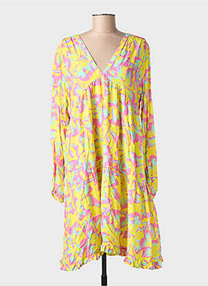 Rochie midi imprimeu floral mâneci lungi galben BANDITAS FROM MARSEILLE femeie