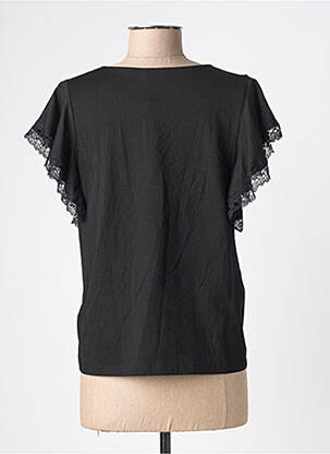 Top țesătură jersey mâneci scurte negru MOLLY BRACKEN femeie
