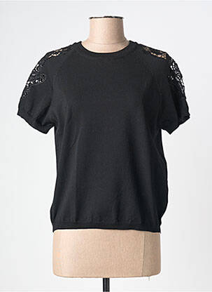 Top elasticitate mâneci scurte negru MOLLY BRACKEN femeie