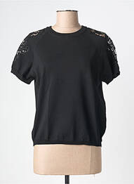Top țesătură jersey mâneci scurte negru MOLLY BRACKEN femeie