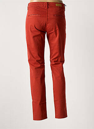 Pantalon chino țesătură poplin mărime normală roșu HAPPY femeie