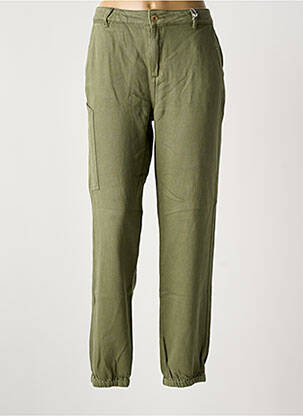 Pantalon drept țesătură poplin mărime normală verde LPB femeie