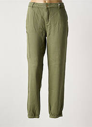 Pantalon drept țesătură poplin mărime normală verde LPB femme