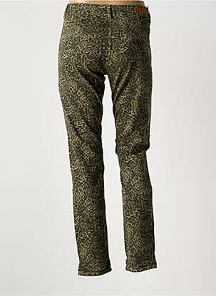 Pantalon slim țesătură poplin mărime normală verde HAPPY femeie