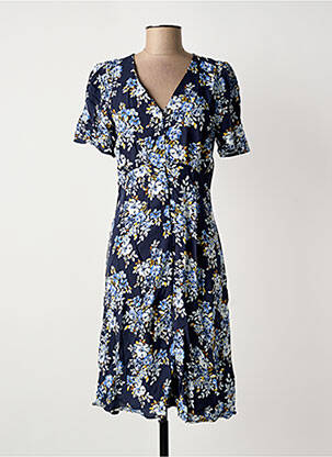 Rochie midi imprimeu fantezie mâneci scurte albastru B.YOUNG femeie