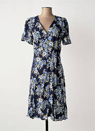 Rochie midi imprimeu fantezie mâneci scurte albastru B.YOUNG femme