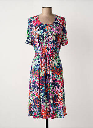 Rochie midi croială fluidă mâneci scurte albastru GRIFFON femeie