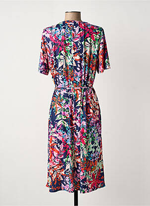 Rochie midi croială fluidă mâneci scurte albastru GRIFFON femeie
