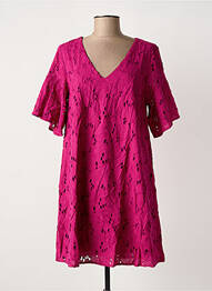 Rochie scurtă croială evazată mâneci scurte violet LOLA ESPELETA femeie