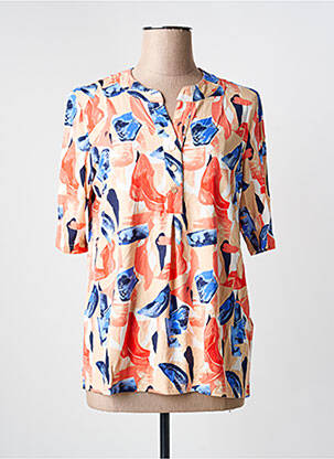 Bluză imprimeu fantezie mâneci 3/4 portocaliu BRANDTEX femme