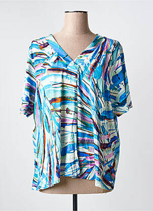 Top imprimeu fantezie mâneci scurte albastru GRIFFON femme