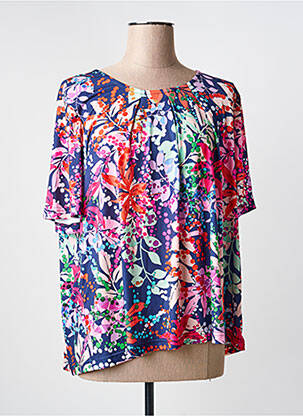 Top imprimeu fantezie mâneci scurte albastru GRIFFON femme