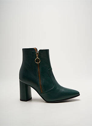 Botine/ghete material neted toc de 7 la 9 cm verde MOT-CLÈ femeie