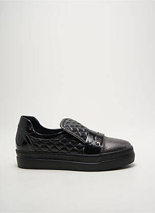 Slip-on-uri țesătură satinată toc plat până la 3 cm negru MOT-CLÈ femeie