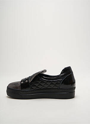 Slip-on-uri țesătură satinată toc plat până la 3 cm negru MOT-CLÈ femeie