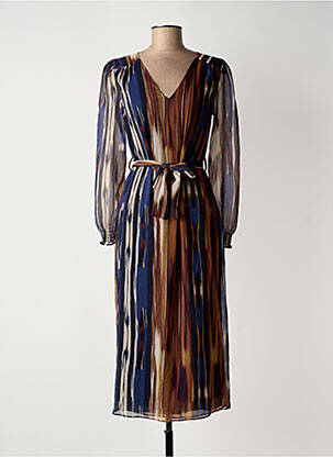 Rochie midi mâneci lungi mâneci lungi maro SUD EXPRESS femme