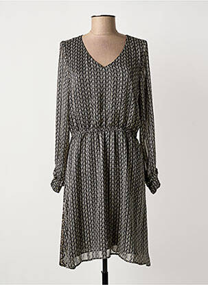 Rochie midi imprimeu fantezie mâneci lungi negru LA FEE MARABOUTEE femme