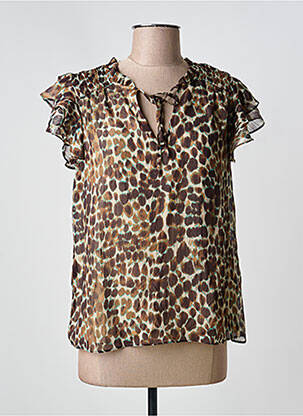 Top imprimeu fantezie fără mâneci maro SUD EXPRESS femme