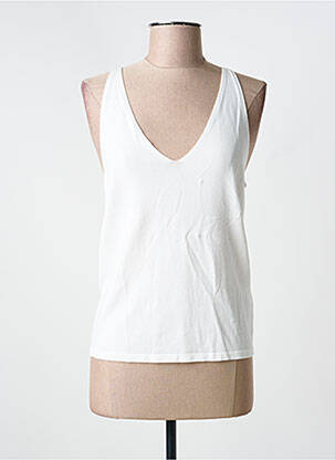 Top croială cambrată bretele subțiri alb MOLLY BRACKEN femme