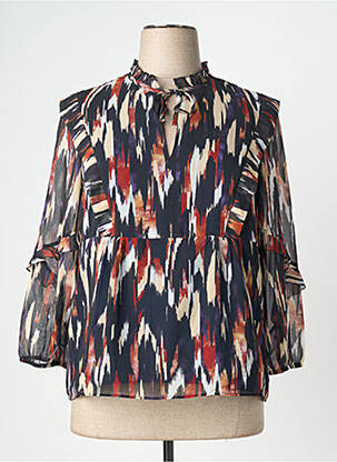 Bluză imprimeu fantezie mâneci lungi negru ONE STEP femme