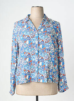 Cămașă imprimeu fantezie mâneci lungi albastru JULIE GUERLANDE femme