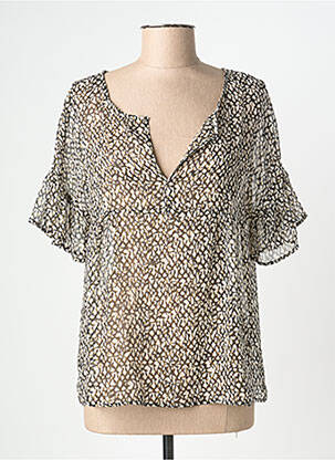 Top imprimeu fantezie mâneci scurte negru ONE STEP femme