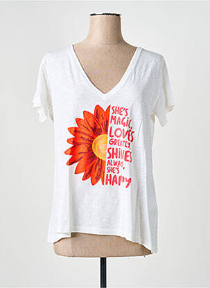 Tricou alb HAPPY femeie
