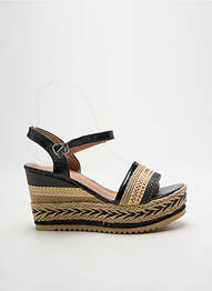 Sandale/pantofi decupați toc de 7 la 9 cm negru LA BOTTINE SOURIANTE femme