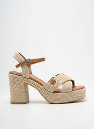 Sandale/pantofi decupați toc de 7 la 9 cm bej REFRESH femme