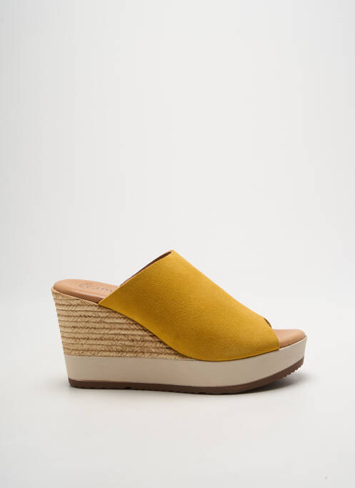 Mulete/saboți toc de 7 la 9 cm galben MILLENNIALS femme