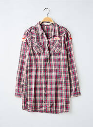 Rochie scurtă țesătură poplin mâneci lungi roz CERISE LITTLE fille