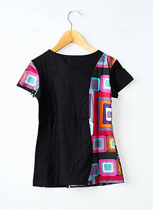 Tricou croială cambrată mâneci scurte negru DESIGUAL fată
