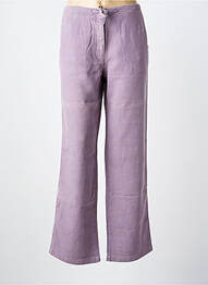Pantalon larg închidere cu fermoar sub clapetă cu nasturi mărime normală violet BENSIMON femme