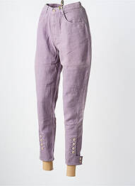 Pantalon 7/8 talie înaltă talie înaltă violet BENSIMON femme