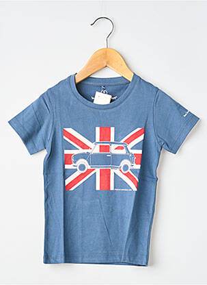 Tricou serigrafie flockată mâneci scurte albastru MA LOCOMOTION băiat