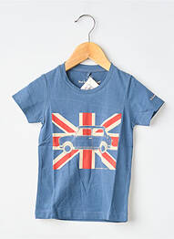 Tricou serigrafie flockată mâneci scurte albastru MA LOCOMOTION garcon