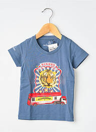 Tricou serigrafie flockată mâneci scurte albastru MA LOCOMOTION garcon